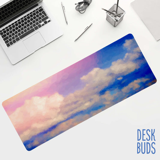 Abstract Clouds large desk mat 80cm x 30cm