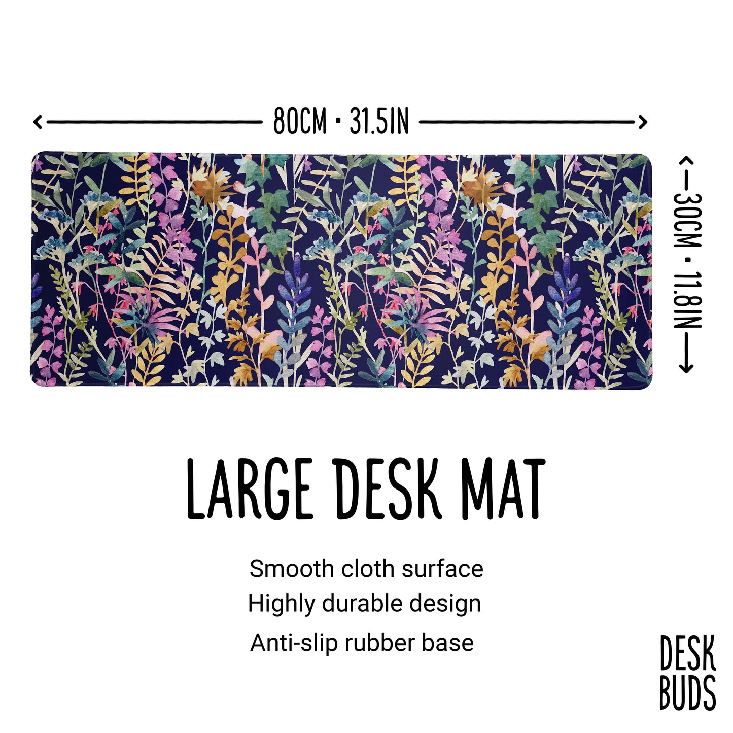 Large beautiful dark floral mouse pad - 80x30cm