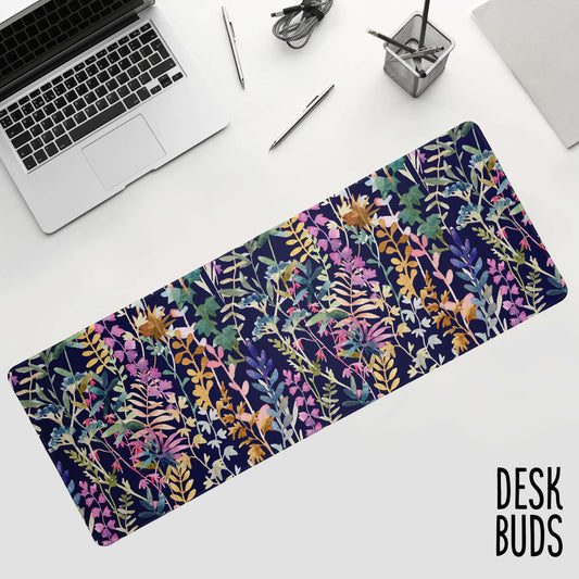 Large beautiful dark floral mouse pad - 80x30cm