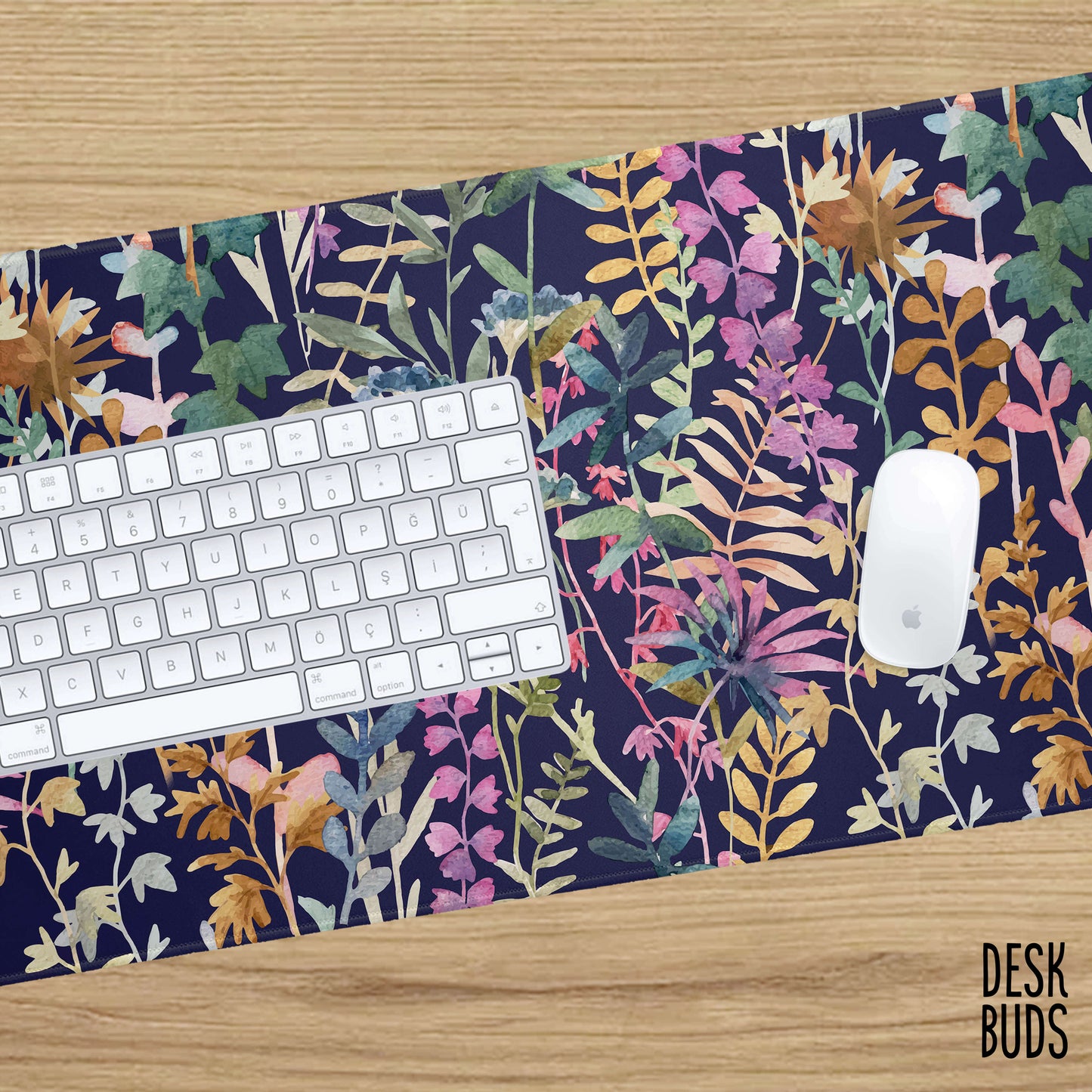 Large beautiful dark floral mouse pad - 80x30cm