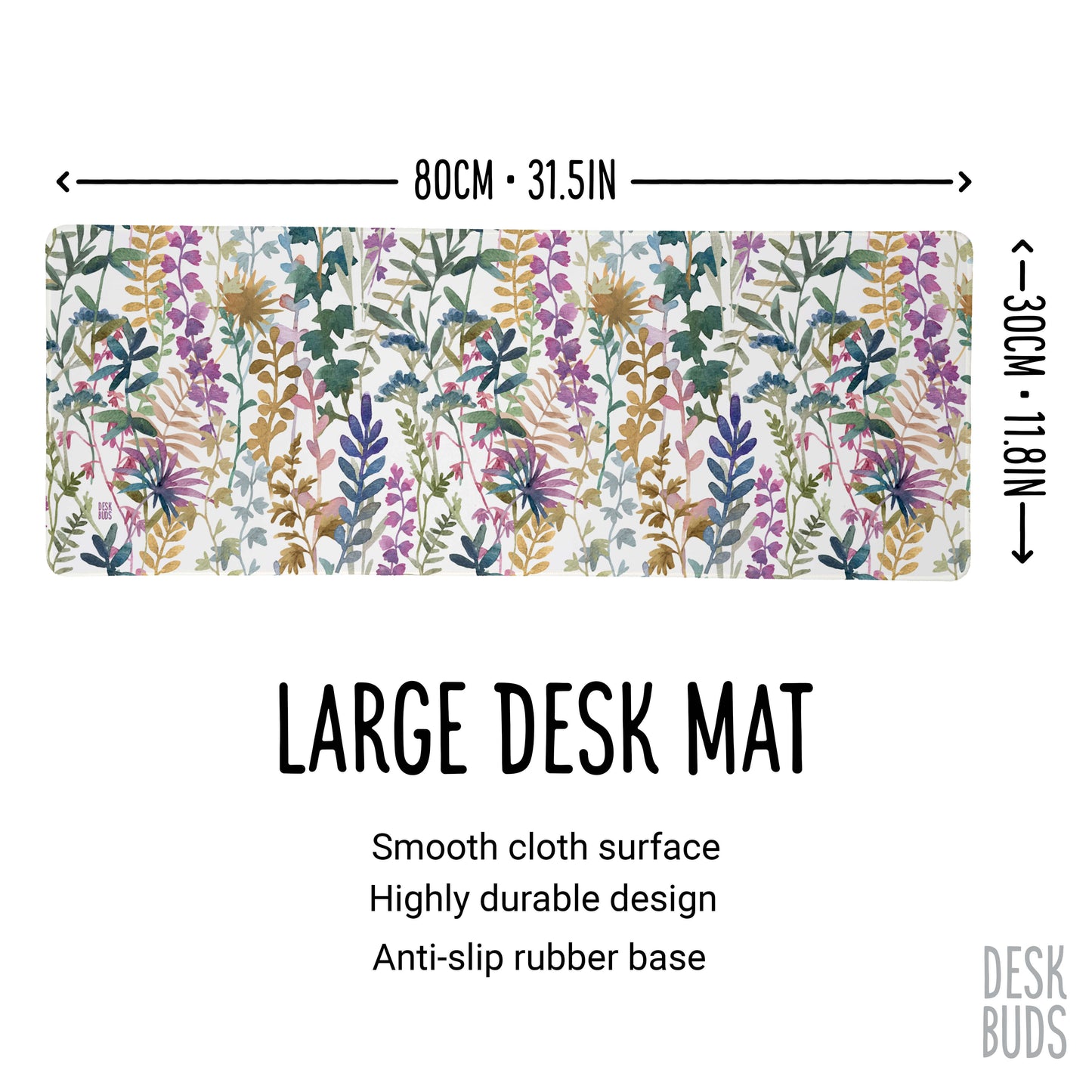 Large floral print mouse pad - 80x30cm