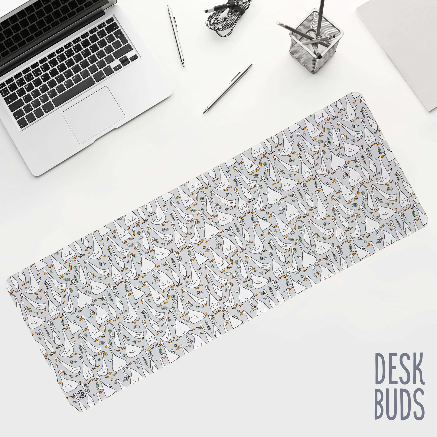 Gaggle of Geese extra large desk mat 80cm x 30cm