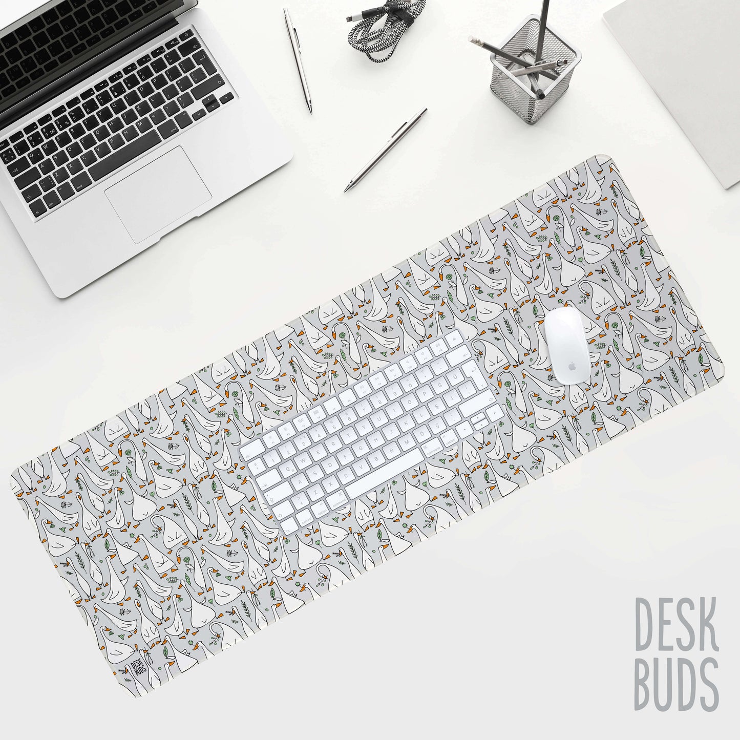 Gaggle of Geese extra large desk mat 80cm x 30cm