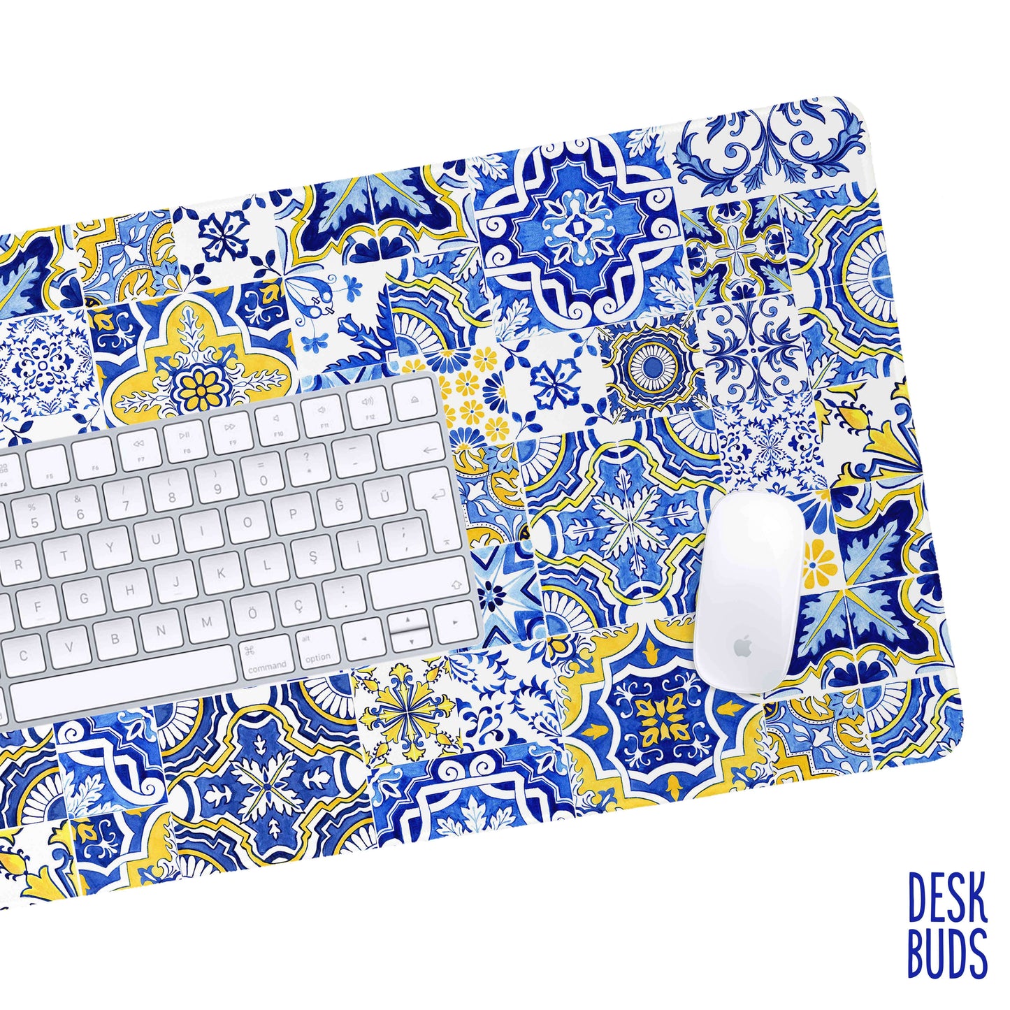 La Dolce Vita inspired tile design extra large desk mat