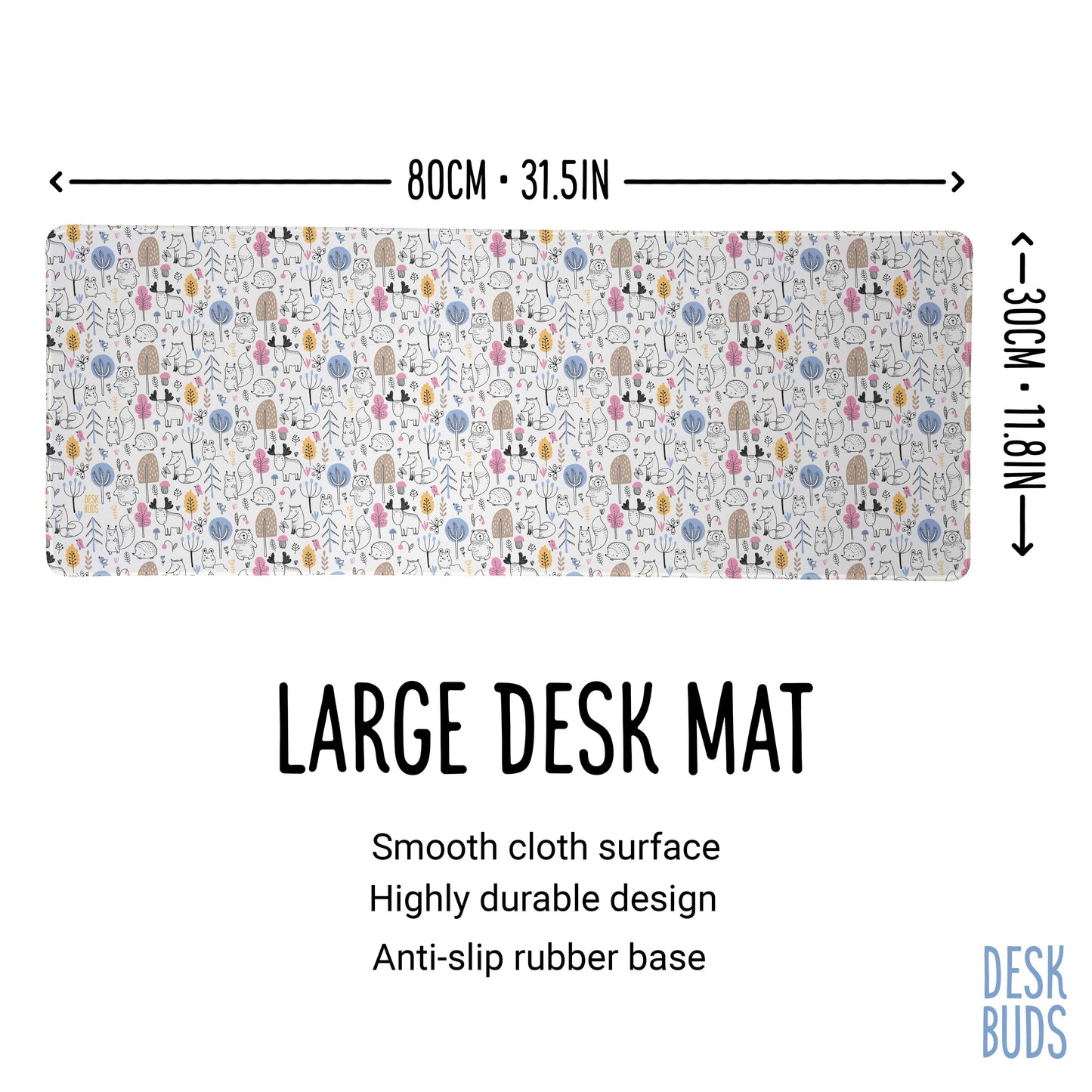 Woodland animals extra large Desk Mat