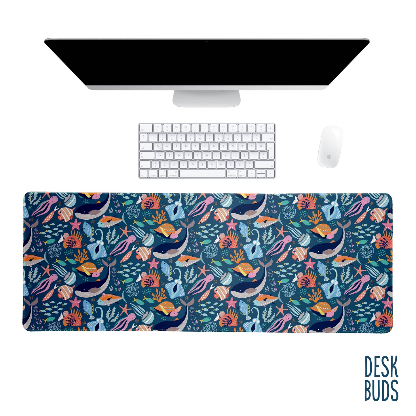 Underwater wonderland large desk mat 80cm x 30cm