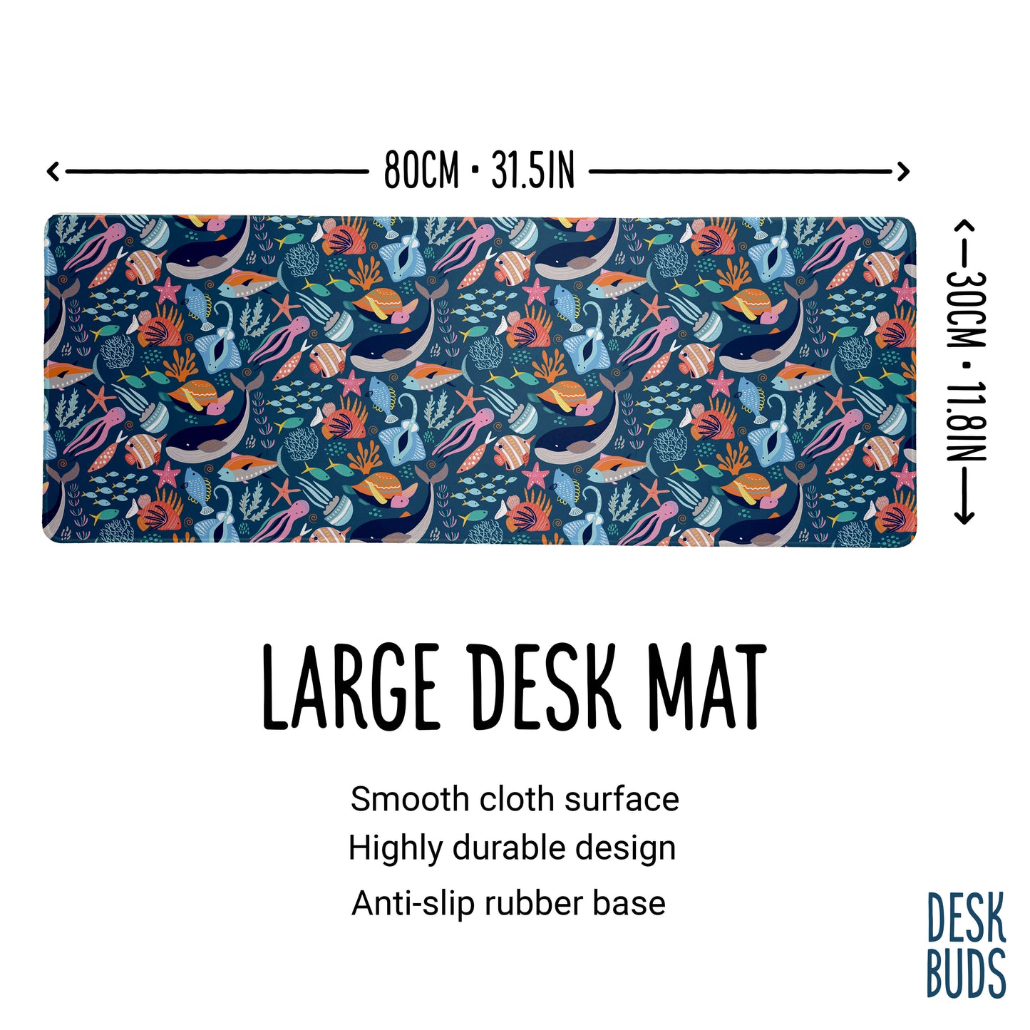 Underwater wonderland large desk mat 80cm x 30cm