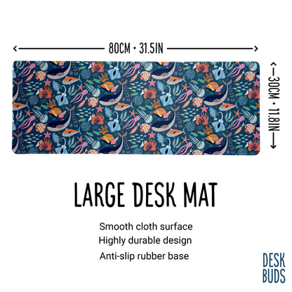 Underwater wonderland large desk mat 80cm x 30cm