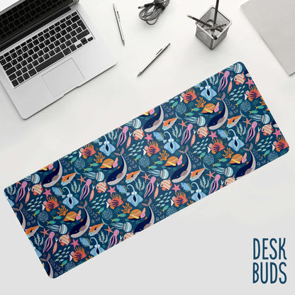 Underwater wonderland large desk mat 80cm x 30cm